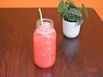 Refreshing watermelon agua fresca in a mason jar
